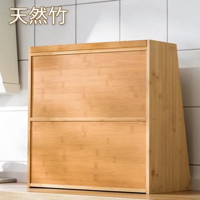 カウンター上収納棚 ミニ 食器棚 幅50cm 竹製 扉付 キッチン 卓上 食器 収納 簡単組立 安定性 防湿 防水 おしゃれ_6