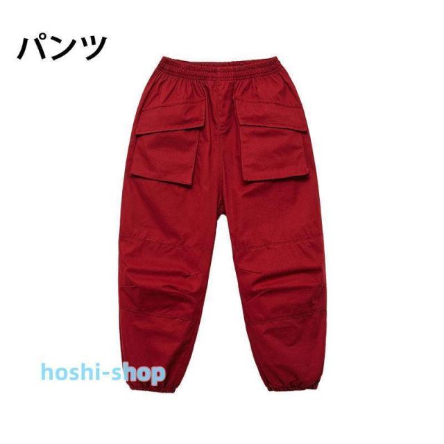 キッズ ダンス ベースボール シャツ 衣装 レッド ンファッション 韓国 男の子 赤 練習着 ストリート ヒップホップ hiphop 野球 トップス110-180CM_7