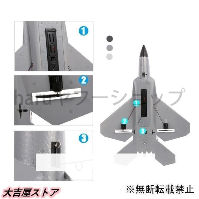 ラジコン RC 飛行機 F-22 ラプターモデル飛行機 戦闘機 2CH EPP 2.4g 固定翼 おもちゃ ギフト_3