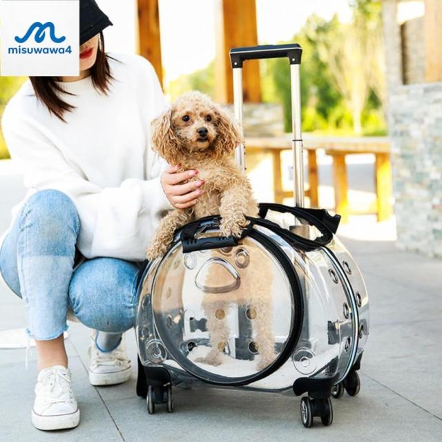車輪付きペットキャリア 猫/犬用プレミアムローリングペットキャリア 猫用トラベルキャリアの周りに360°ホイール付き 通気口猫キャリアバックパック 車輪付きク_10