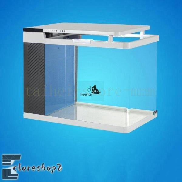 アクアリウム 水槽セット 観賞魚飼育セット 19L 家庭用 アクアポニックス グラス タッチスクリーン LEDライト ３つ照明モード エアーポンプ フ_12