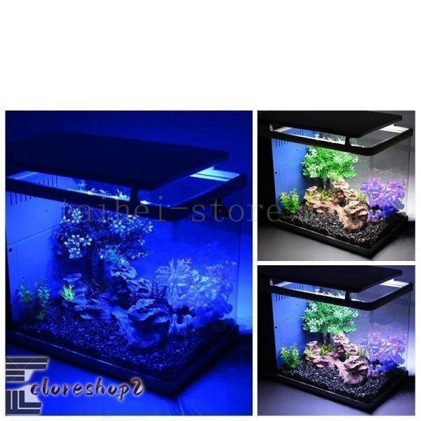 アクアリウム 水槽セット 観賞魚飼育セット 19L 家庭用 アクアポニックス グラス タッチスクリーン LEDライト ３つ照明モード エアーポンプ フ_2
