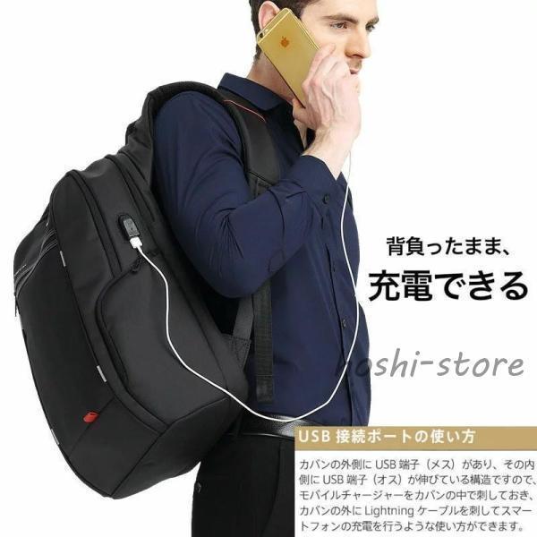 27L 大容量 軽く感じる ビジネス リュック 防水 レインカバー チェストベルト 付属 メンズ A4 サイズ ノートPC バイク 通勤 通学 出張_4