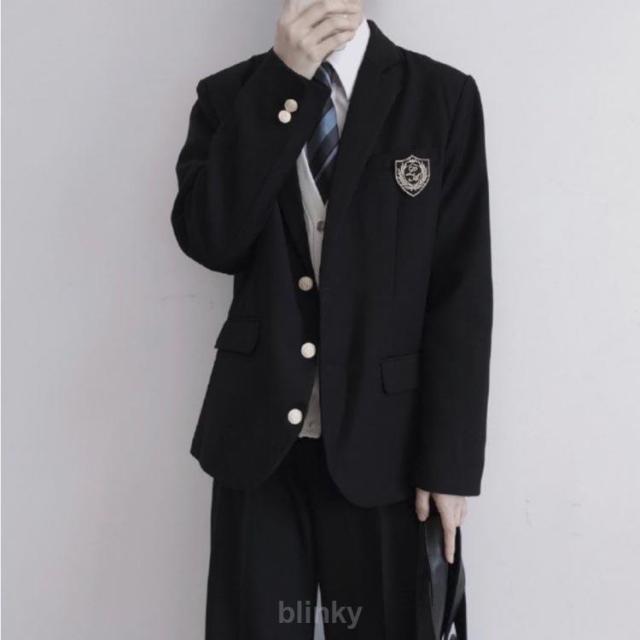 フォーマル ロングパンツ 無地 制服 男子 スクールジャケット ブレザー 4点セット スクールシャツ ネクタイ 男子高校制服 スーツ コート 男子高校_1