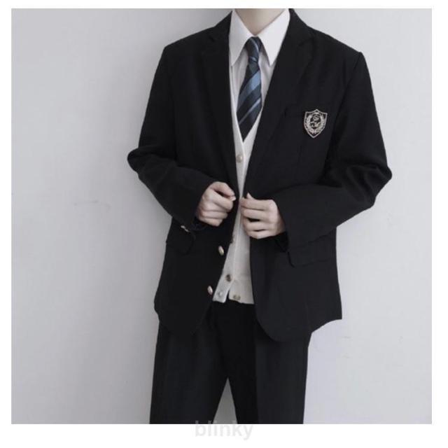 フォーマル ロングパンツ 無地 制服 男子 スクールジャケット ブレザー 4点セット スクールシャツ ネクタイ 男子高校制服 スーツ コート 男子高校_10