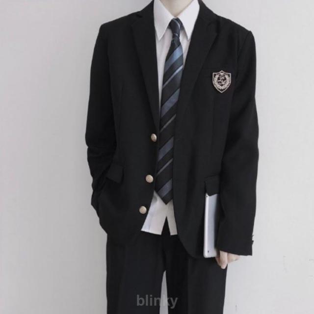 フォーマル ロングパンツ 無地 制服 男子 スクールジャケット ブレザー 4点セット スクールシャツ ネクタイ 男子高校制服 スーツ コート 男子高校_4