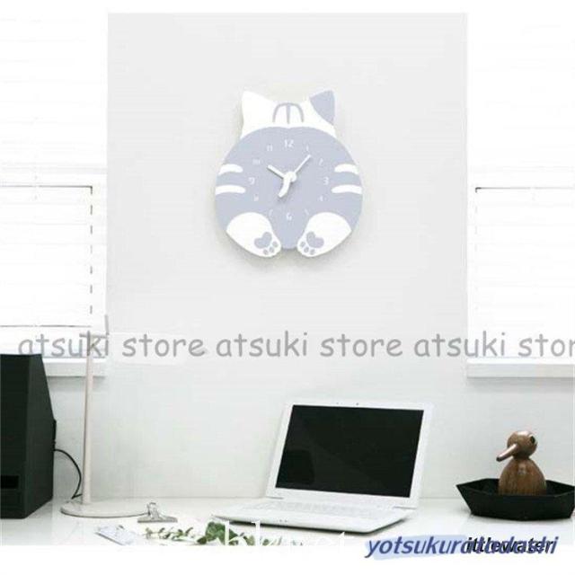 壁掛け時計 クロック 北欧風 猫型 可愛い 子供部屋 モダン 新築祝い ギフト 電池 スイープ 静か 音がしない スプレッド クロック ウェルシュ‐コーギー型_5