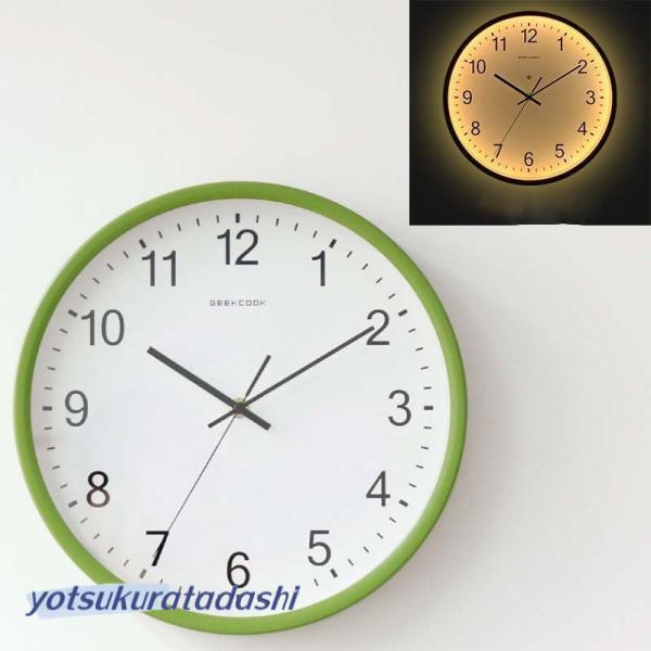 壁掛け時計 自動点灯 ライト付き 光明 連続秒針 クロック 時計 壁掛け アナログ 点灯 静か とけい 壁 掛け 光る リビング ダイニング スイープ秒針_1