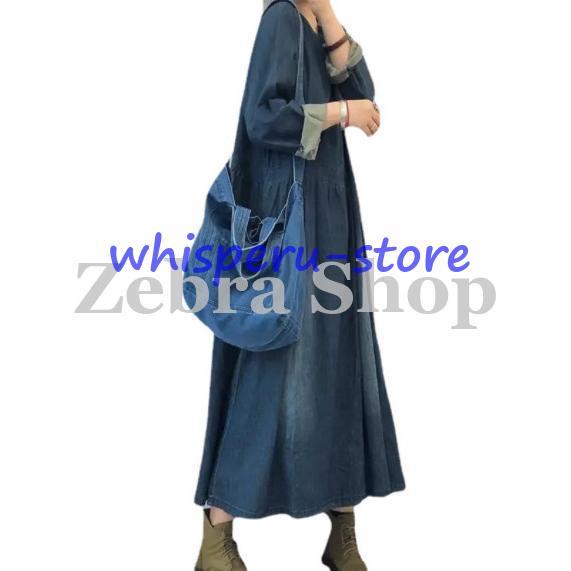 ジーンズ衣装 レディース 40代 好いたらしいめ プルオーバー衣装 秋服 長袖ワンピースロングデニム A生産ラインスコート オシャレゆったり 心地よい韓国風 30代 50代