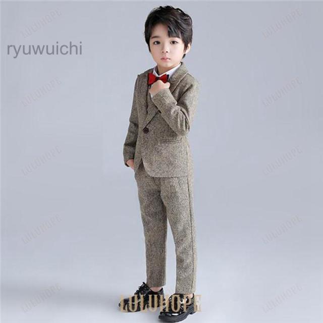 制服 キッズセット スクール 春 秋 冬 入学式 卒業式 長袖 男の子 マスタード グレー 小学生 幼稚園 発表会 生日会 演奏会 セットアップ_6