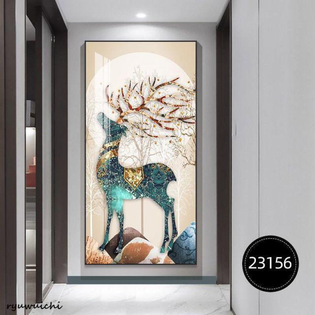壁飾り 玄関飾り用 壁掛け 美術品 装飾画 飾り絵 高品質 アートパネル 絵画 北欧風装飾画 廊下壁画 玄関装飾画 通路壁画 黄金鹿 四角形 リビングルーム装飾画