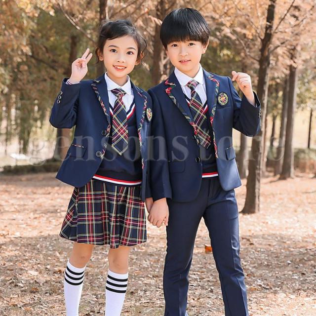 入学式 フォーマル スーツ 男の子 女の子 子供制服 卒業式 卒園 子供スーツ 5点セット スカート ジャケット ジュニア 子供 キッズ 小学生 発表会 七五三 お受験