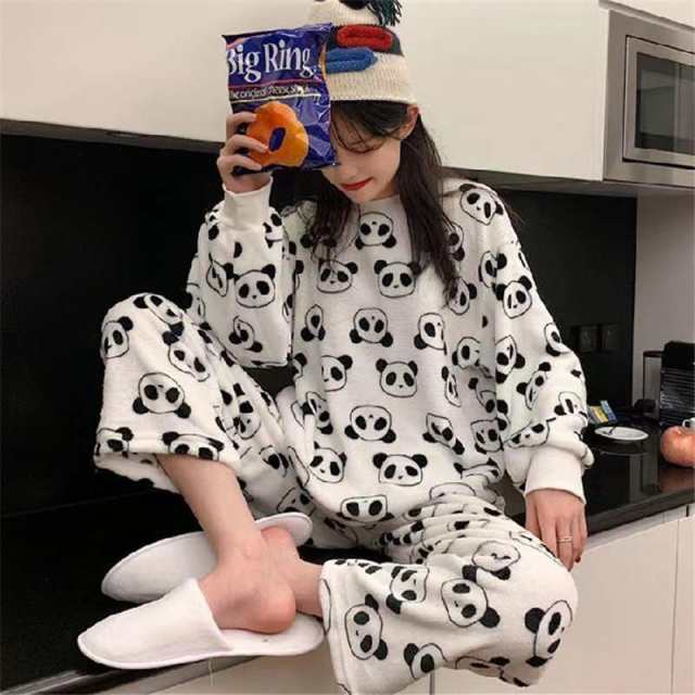 パジャマ レディース 上下セット モコモコ 秋冬 長袖 ルームウェア 可愛い ロングパンツ オシャレ セットアップ 暖かい 防寒 ボア 部屋着の通販は