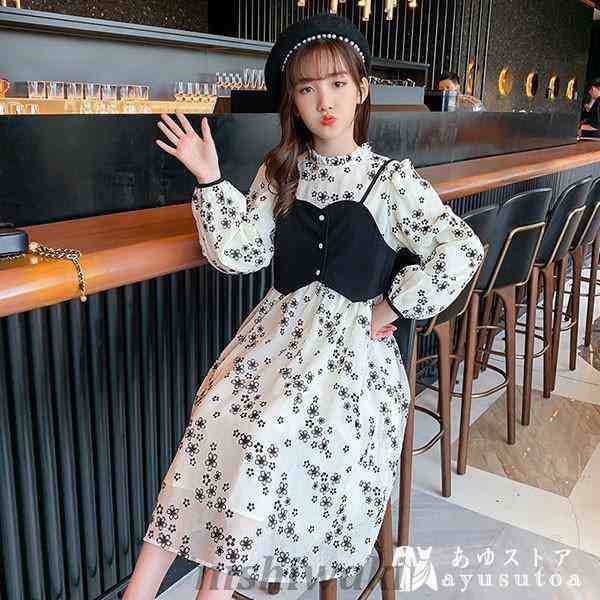 子供服 ワンピース 女の子 韓国子供服 秋服 長袖 花柄ワンピース キッズ 子供ドレス ピアノ 発表会 結婚式 誕生日 七五三 お姫様 ジュニア おしゃれ 可愛い 新品の通販は