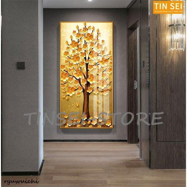 油絵 絵画 寝室 玄関 飾り 壁掛け インテリア美術品 風景絵 木の絵 印象派 額装_3