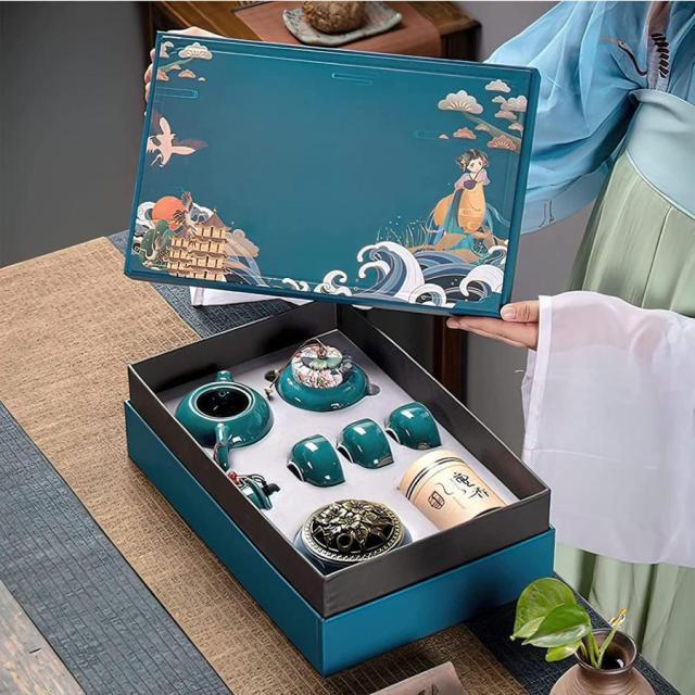 中国茶器セット お茶セット ティーカップ ティーポット セット お茶道具 おしゃれ 功夫茶具 急須セット ギフトセット シンプル中国風徳化窯 陶磁茶具 6点セット_2