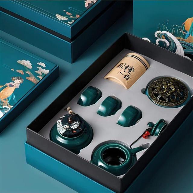 中国茶器セット お茶セット ティーカップ ティーポット セット お茶道具 おしゃれ 功夫茶具 急須セット ギフトセット シンプル中国風徳化窯 陶磁茶具 6点セット_5