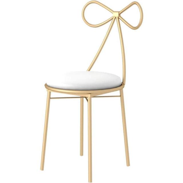 ドレッサーチェア 背もたれ付き リボンチェア 化粧椅子 モダン ダイニング ベッドルームが可愛くなる、鏡台用にも使えるガール系チェア