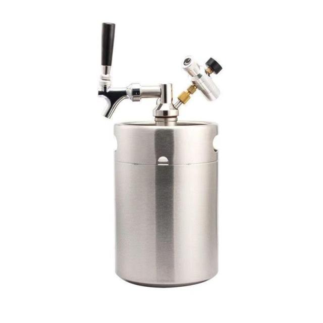 ビールサーバー ビールディスペンサー ミニCO2レギュレーター付き 小型 軽量 頑丈 ステンレス鋼 ビール樽 耐久性 家庭で簡単に楽しめるビールサーバー
