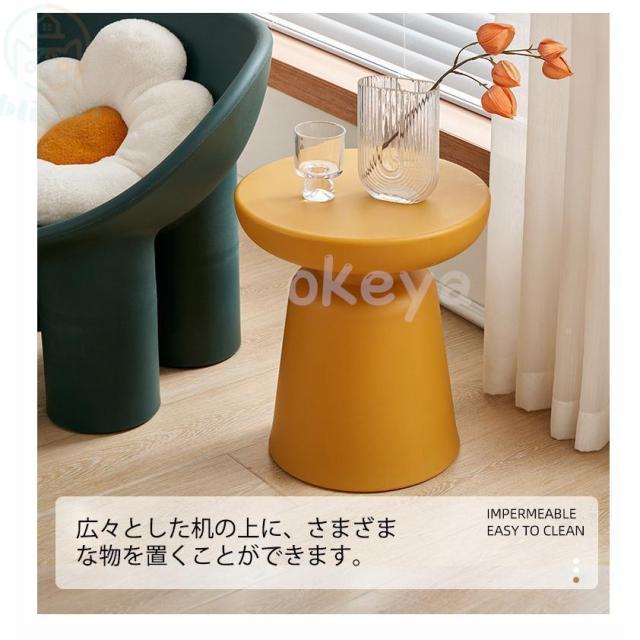 丸サイドテーブル くびれデザイン ミニテーブル ナイトテーブル 子供部屋 ソファ横にもキッズルームにも、可愛く置ける丸型ソファサイドテーブル_17
