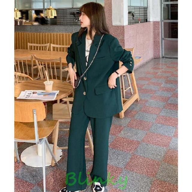 パンツスーツ セットアップ レディース カジュアル スーツ 2点セット 結婚式 フォーマル フォーマル スーツ ワイドパンツ テーラードジャケット_3
