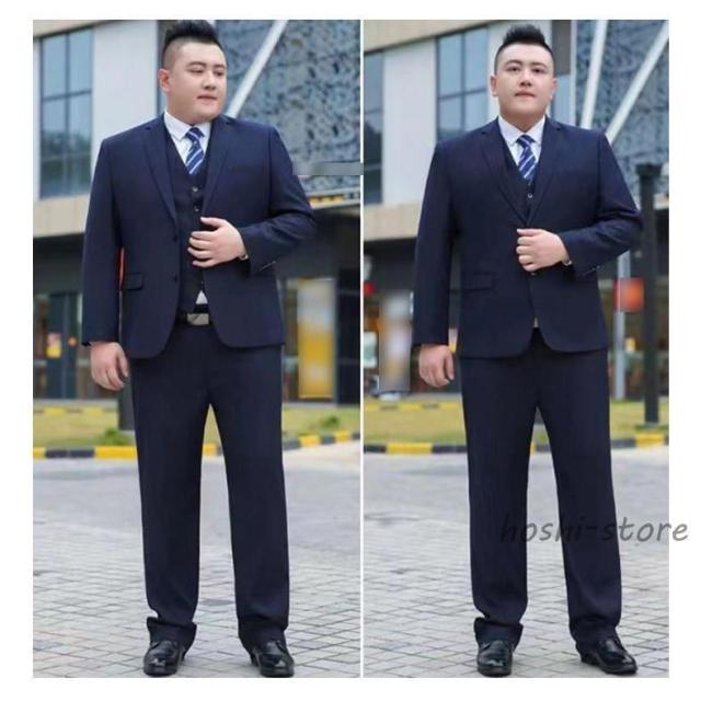 メンズ スーツ ビジネススーツ フォーマル 大きいサイズ 上下セット 4点セット セットアップ ジャケット パンツ シャツ ネクタイ セレモニー 通勤_11