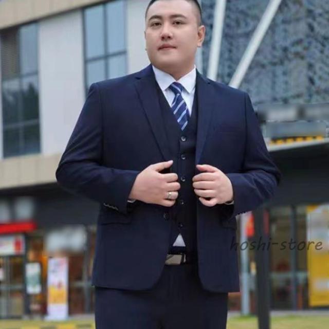 メンズ スーツ ビジネススーツ フォーマル 大きいサイズ 上下セット 4点セット セットアップ ジャケット パンツ シャツ ネクタイ セレモニー 通勤_3
