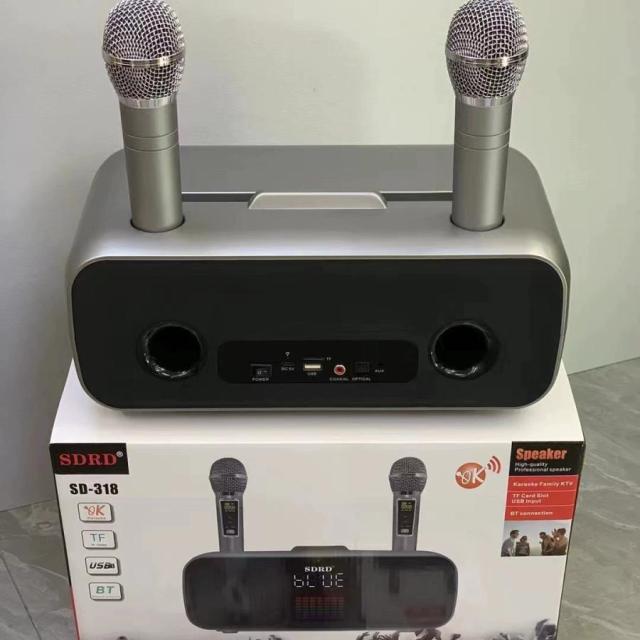 身寄り用カラオケ マイクロホン付2本き 高声遣いカラオケ仕かける Bluetooth相応う USB おうち カラオケ金棒引き 歌 読み合わせる 一人カラオケ 二重奏
