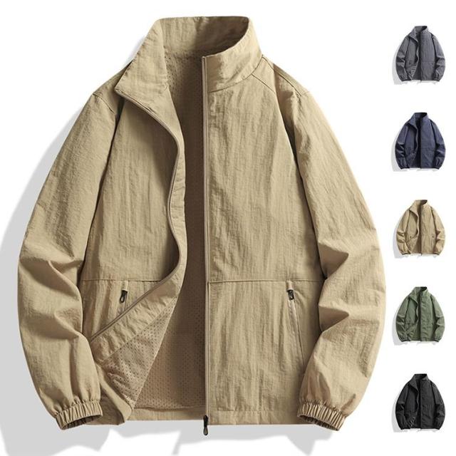 メンズ ミリタリージャケット アウター ブルゾン ジャンパー はおり 立て襟 マウンテン 薄手 登山ウェア 春物