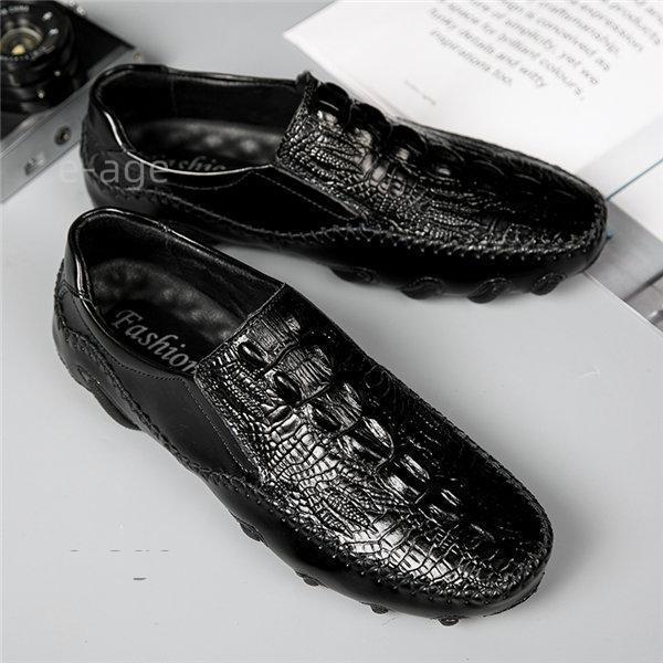 ドライビングシューズ メンズ ビット付きローファー モカシン 合成皮革 ビットタイプ ワニ型押し 走りやすい 疲れない 車の運転