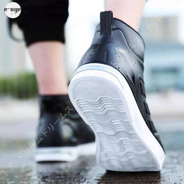 レインシューズ メンズ レインブーツ ショート 雨靴 ビジネス 釣り 登山 通勤 晴雨兼用 通学 雨の日 豪雨 24.5cm?27.0cm 黒 白 軽量 滑りにくい 歩きやすい