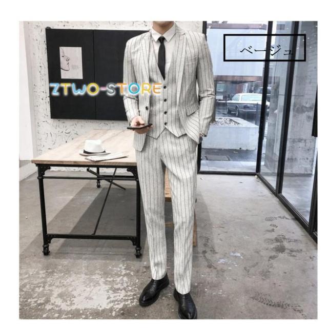 タキシード3点セット 結婚式 スーツ スリーピース 前撮り 新郎