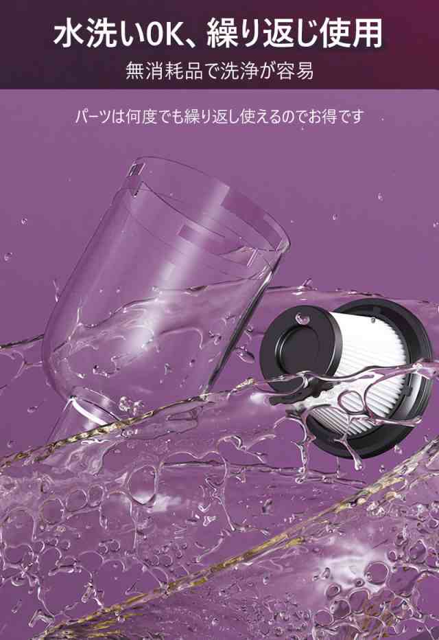 掃除機 コードレス 強力吸引 0.98kg サイクロン式 コード式 軽量静音 小型 スティック型 ハンディー クリーナー コンパク