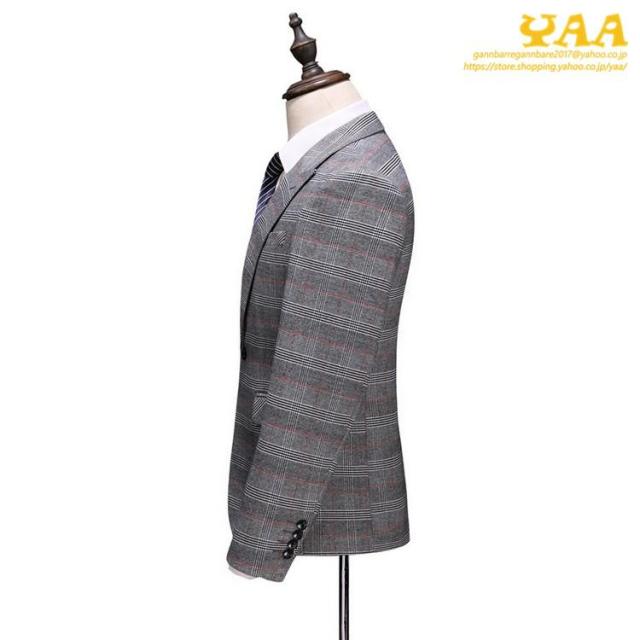 3ピーススーツ 入学式 スリーピース スリーピー 1つボタン チェック柄