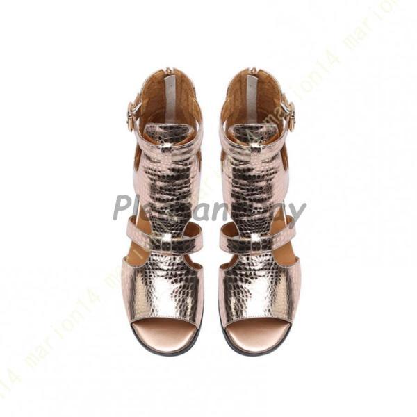 オープントゥ ハイヒール サンダル サマーブーツ メッシュ 太ヒール