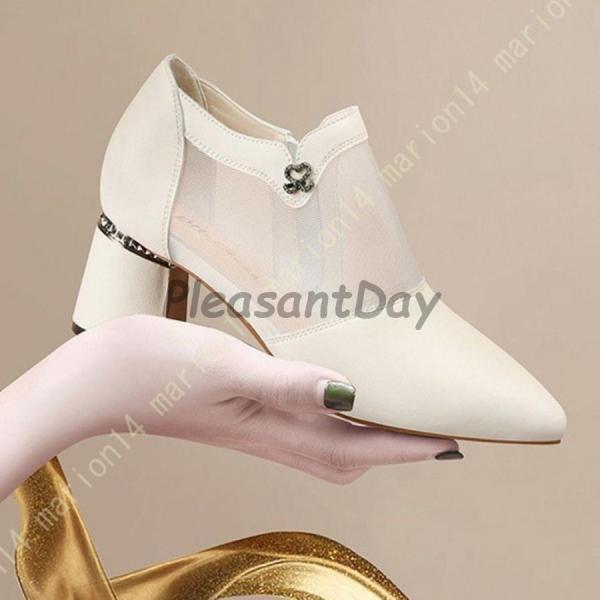 ブーツ サンダル メッシュ サマーブーツ ハイヒール ポインテッドトゥ