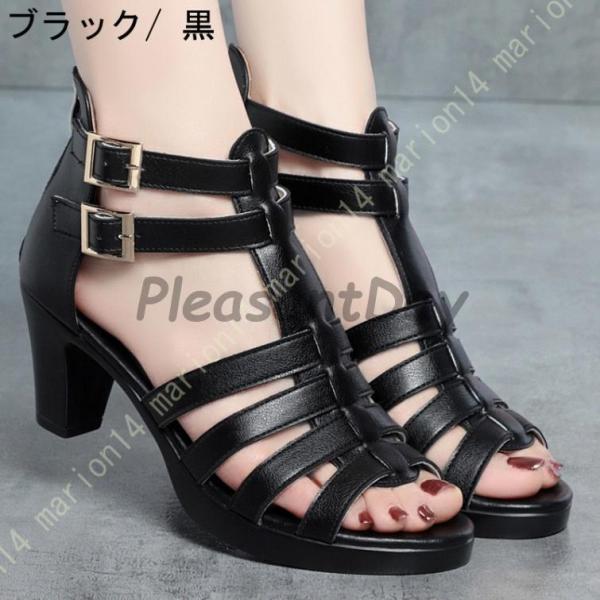 サマーブーツ レディース ストラップブーツサンダル ハイヒール