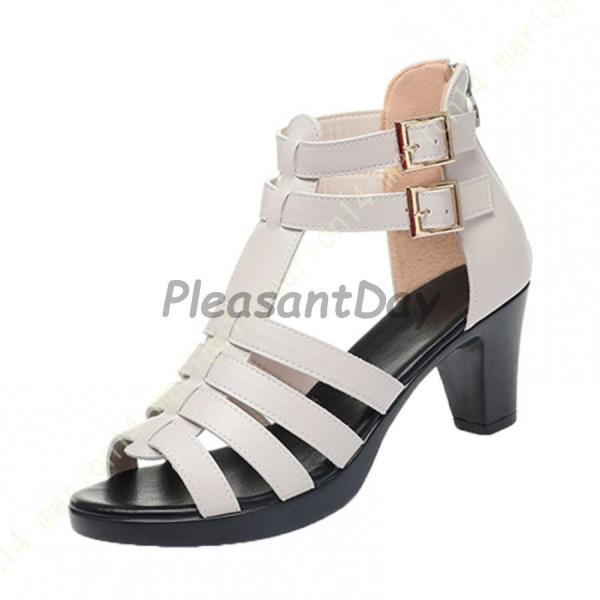 サマーブーツ レディース ストラップブーツサンダル ハイヒール サンダル バックジップ チャンキーヒール 8cmヒール 疲れにくい 歩きやすい 走れる パンプス サマーブーツ レディース ストラップブーツサンダル ハイヒール