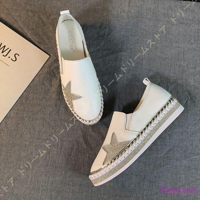 大きいサイズ 歩きやすい スリッポン レディース 厚底靴 お洒落 スニーカー キラキラ ラメスリッポン 夏 黒 疲れない ぺたんこ フラットシューズ カジュアル