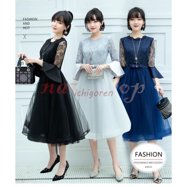 パーティードレス 結婚式 服装 ドレス ワンピース 20代 10代 30代 nakフォーマルドレス 50代 女性 冬 赤 お呼ばれ 母親 親族 袖あり フォーマルワンピース