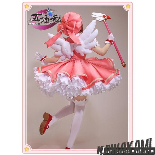 即納 三分妄想　カードキャプターさくら木之本さくら紅白戦闘服コスプレ衣装Sサイズ 三分妄想 カードキャプターさくら コスプレ 木之本桜 紅白戦闘服 衣装