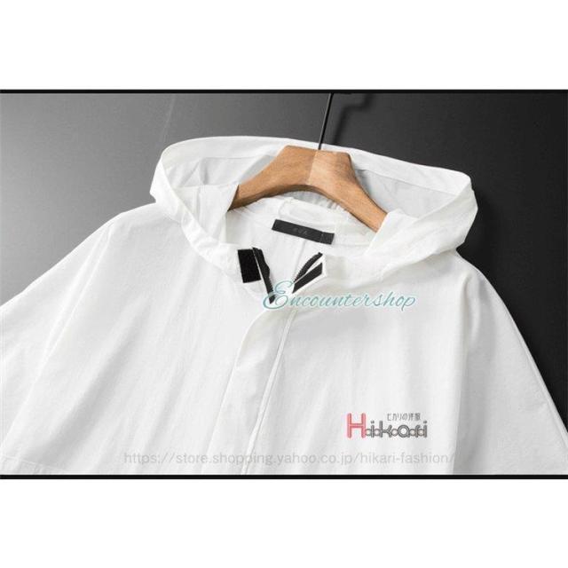 半袖パーカー メンズ ハーフジップ 冷感 無地 プルオーバーパーカー