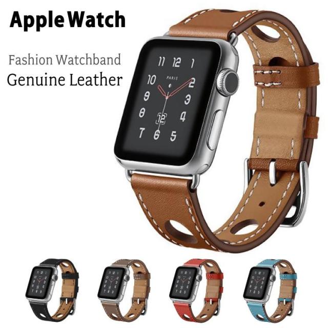 アップルウォッチ バンド ホール レザー ベルト 牛革 apple watch 本革 交換 series9 SE Ultra2 series8 series7 series6 49mm 41mm 45mm 40mm 44mm 38mm 42mm