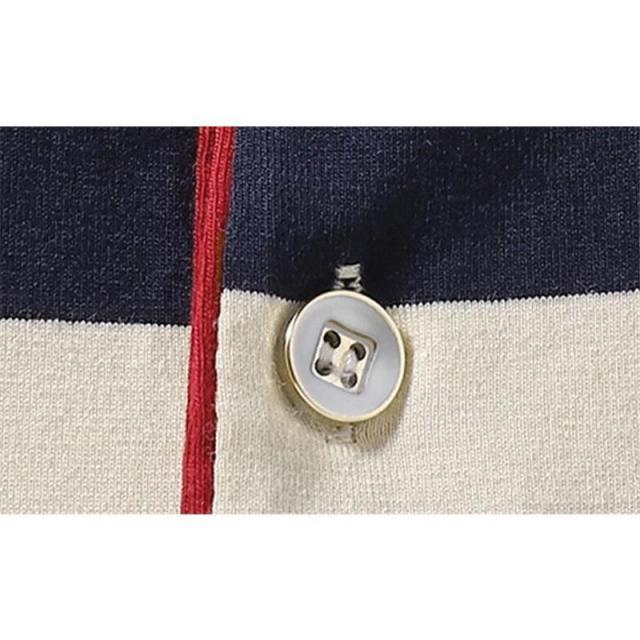 ポロシャツ メンズ シャツ 春服 長袖 Tシャツ ストライプ柄 開襟 トップス ビジネス ゴルフウェア カジュアル 通勤通学 ファション かっこいい