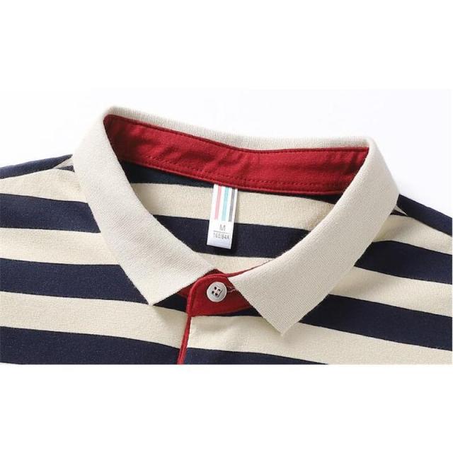 ポロシャツ メンズ シャツ 春服 長袖 Tシャツ ストライプ柄 開襟 トップス ビジネス ゴルフウェア カジュアル 通勤通学 ファション かっこいい
