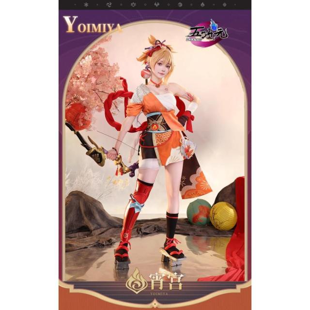 三分妄想 原神 稲妻 トーマ コスプレ衣装 ブーツ 靴 ウィッグ フル