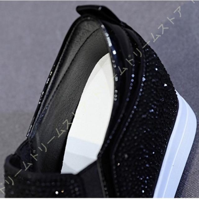 レディース スリッポン インヒールスニーカー ビジュー 可愛い 厚底