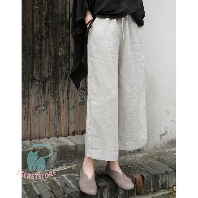 チノパン ワイドパンツ レディース リネン パンツ ウエストゴム ズボン ロング ボトムス ゆったり イージーパンツ カジュアル 春夏 秋 体型カバー