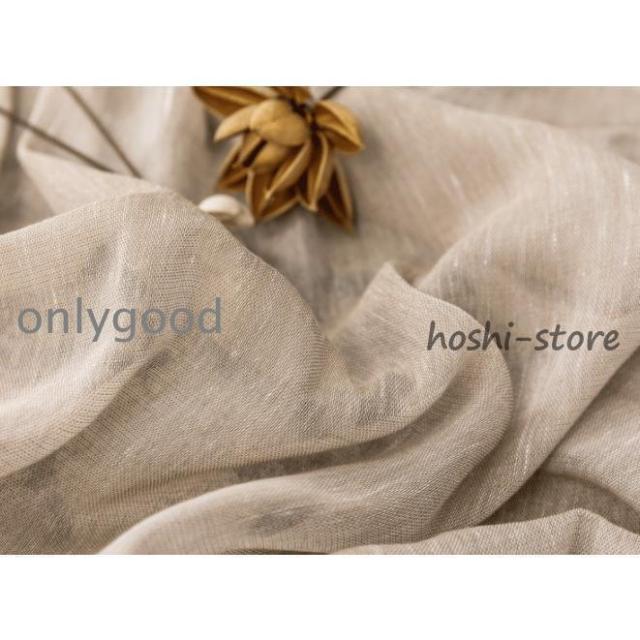 レースカーテン 2枚組 １枚組 ストライプ ベージュ グレー コットン 麻リネン カーテン 夏 遮光 遮熱 オーダーカーテン