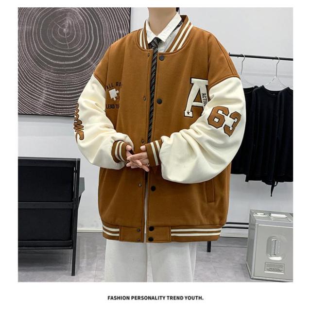 スタジャン メンズ ジャケット スタジアム ワッペン パッチワーク ペアルック ジャンパー ストリート系 花柄 カジュアル おしゃれ 春秋 男女兼用 スタジャン メンズ ジャケット スタジアム ワッペン パッチワーク